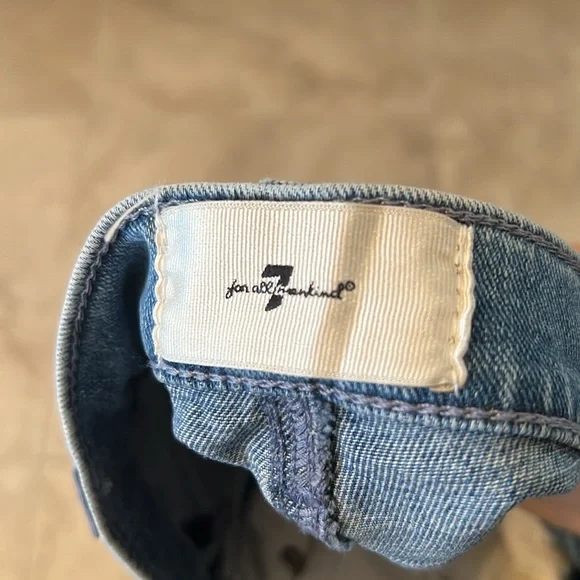 7 For All Mankind Light Blue Skinny Jeans - Picture 3 of 5